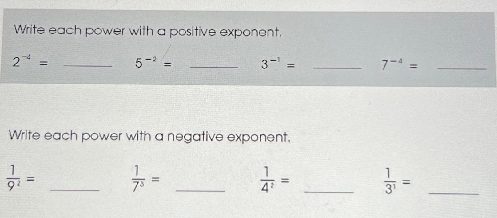 3 to the power of negative 2 as a positive exponent