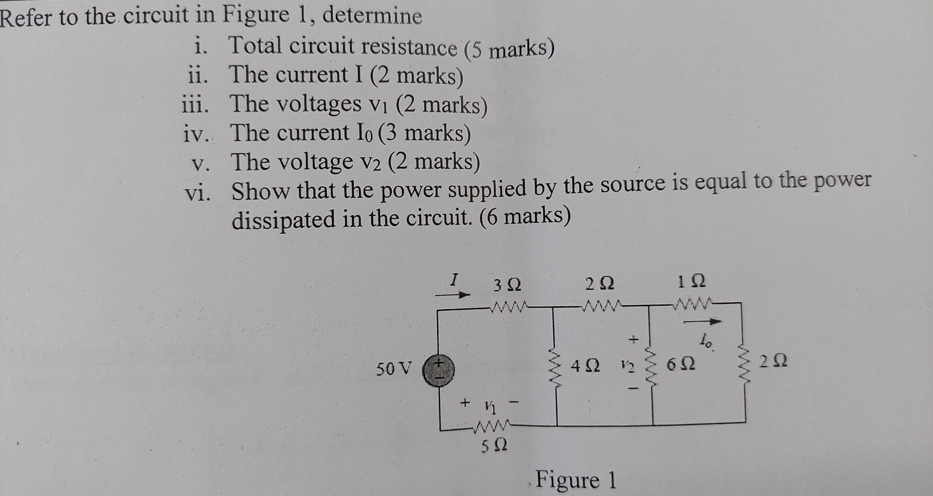 Solved Refer to the circuit in Figure 1, determine i. Total | Chegg.com