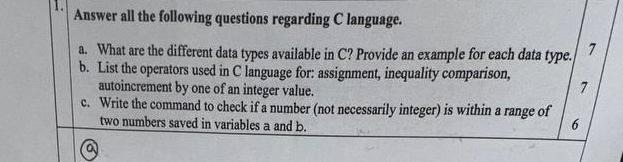 Solved Answer all the following questions regarding C | Chegg.com