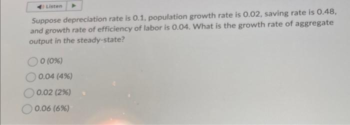 Solved Consider the Solow model with population growth and | Chegg.com