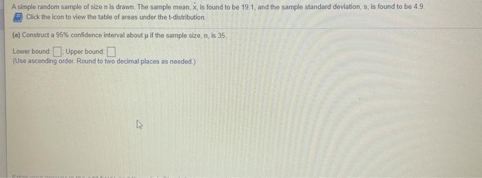 Solved A simple random sample of size n is drawn. The sample | Chegg.com
