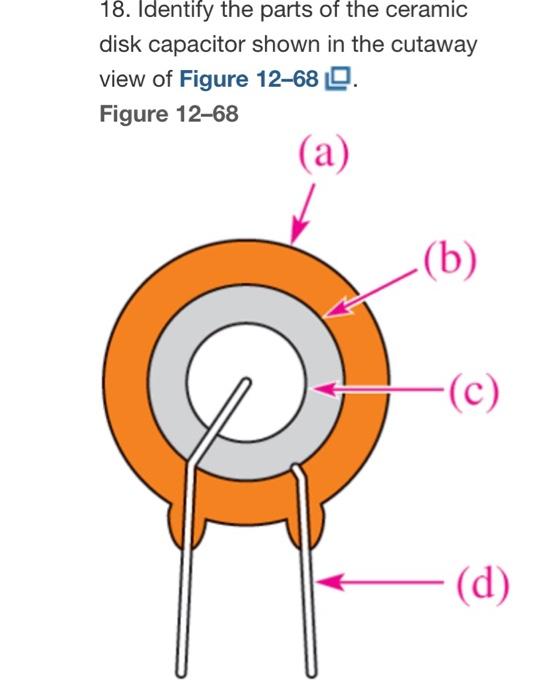 Solved 18. Identify the parts of the ceramic disk capacitor