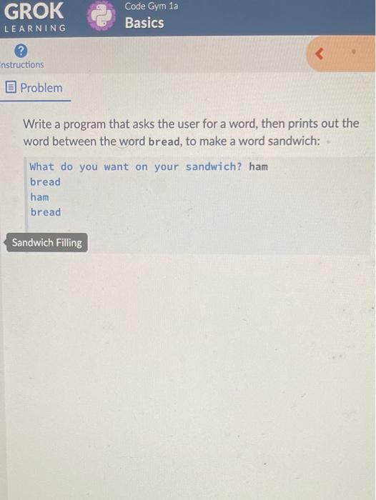 Solved GROK LEARNING Code Gym 1a Basics