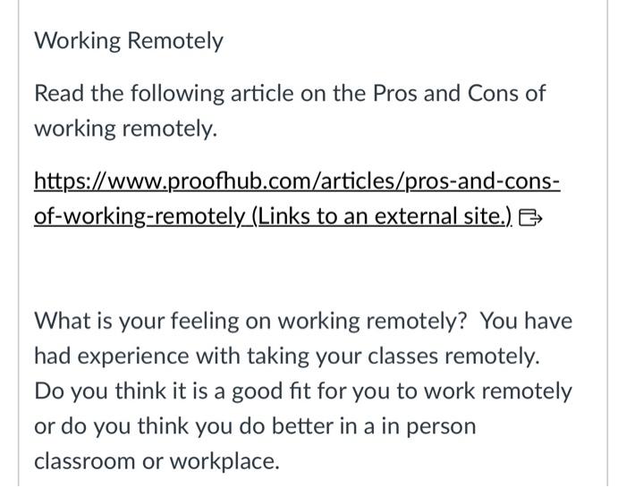 essay on working remotely