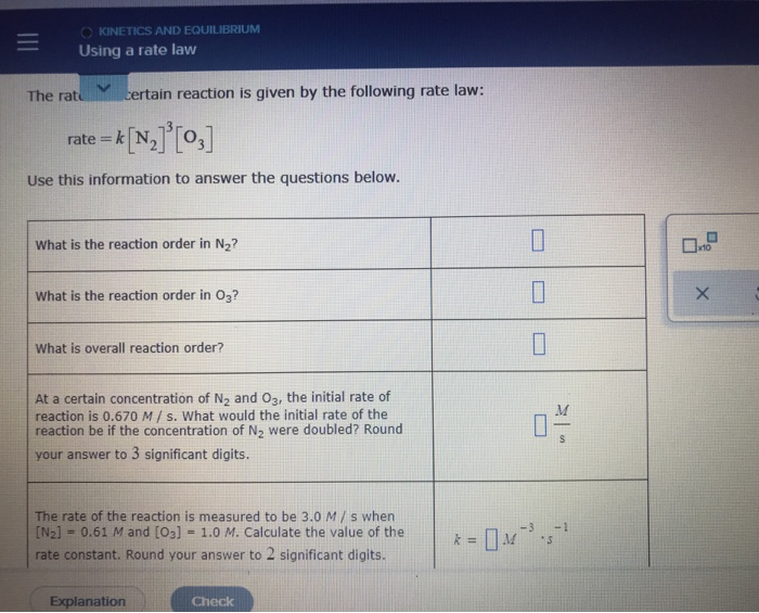 Solved The rate of a certain reaction is given by:rate = | Chegg.com