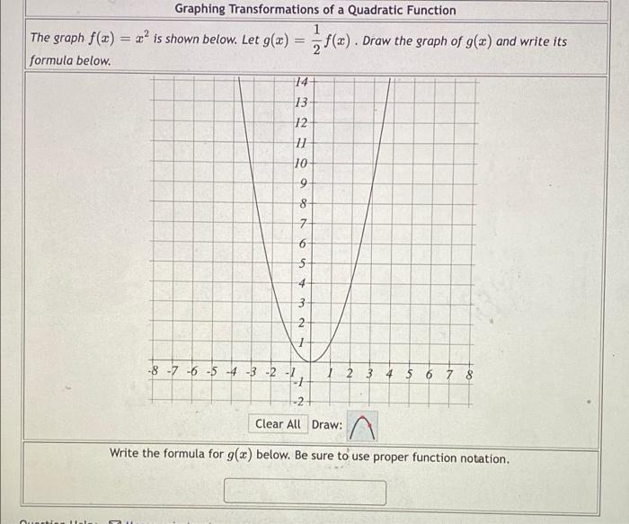 Solved Graphing Transformations of a Quadratic Function 1 | Chegg.com