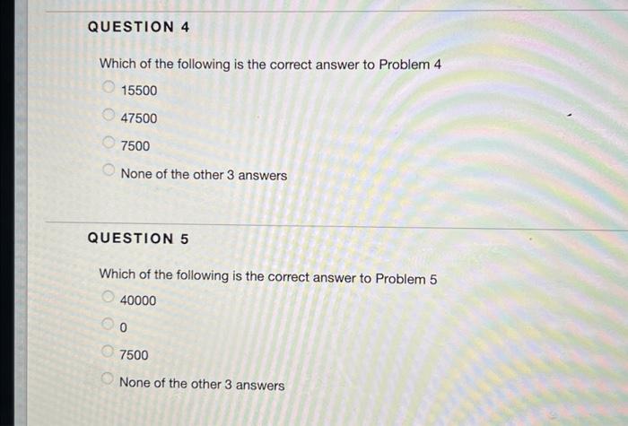 Solved Which is the correct answer to Problem 1 16000 75000 | Chegg.com