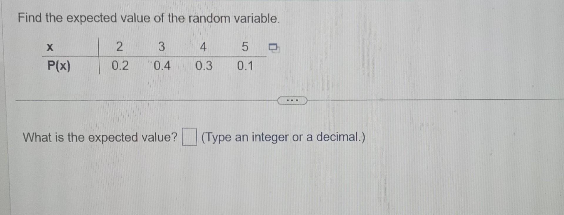 Solved Find The Expected Value Of The Random Variable. What | Chegg.com