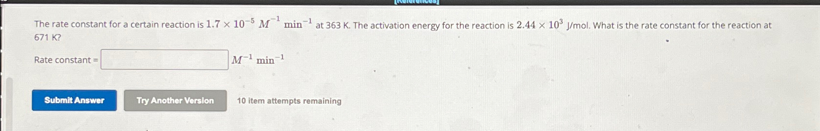 Solved The rate constant for a certain reaction is | Chegg.com