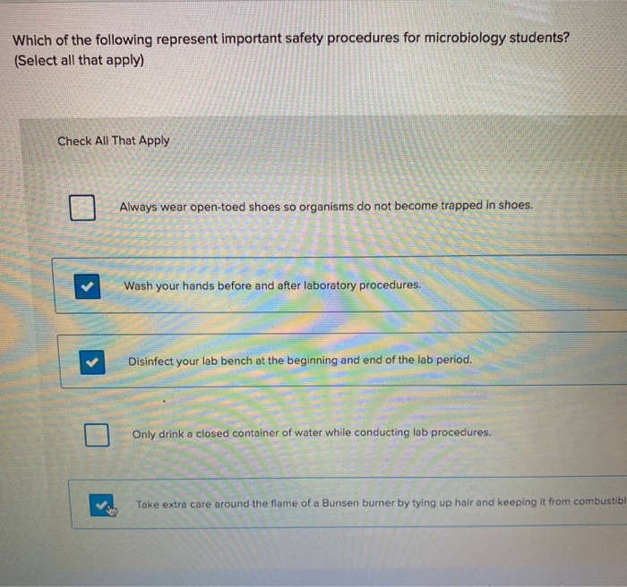 Solved Which of the following represent important safety