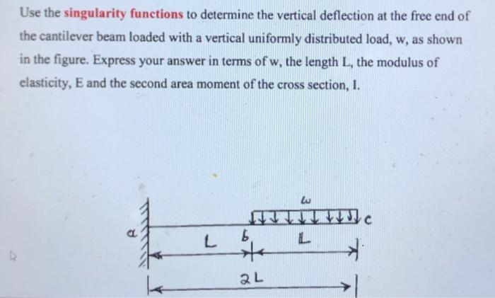 Solved Use the singularity functions to determine the | Chegg.com