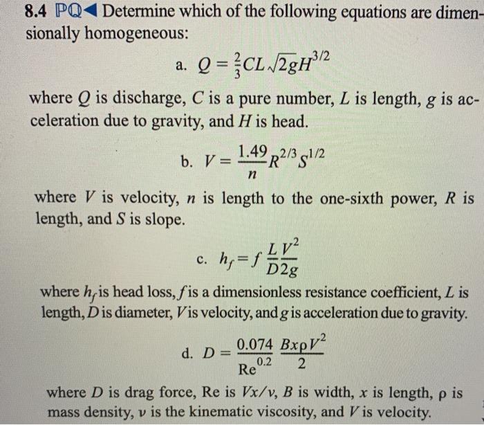Solved 8 4 Pq Determine Which Of The Following Equations Chegg Com