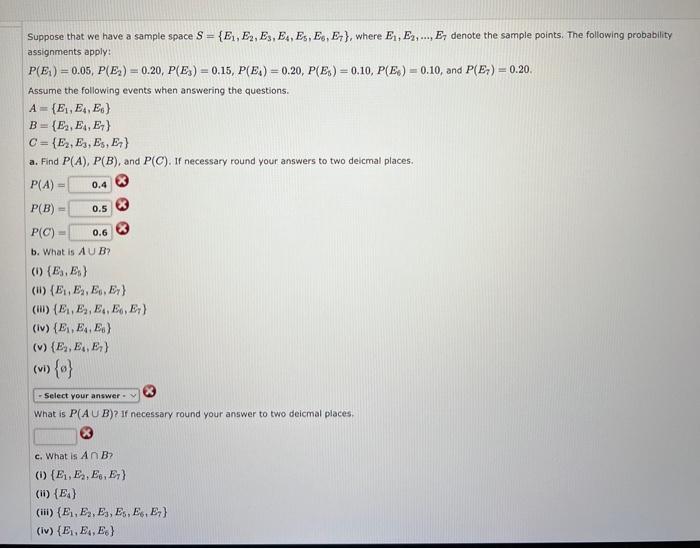 Solved Suppose that we have a sample space | Chegg.com