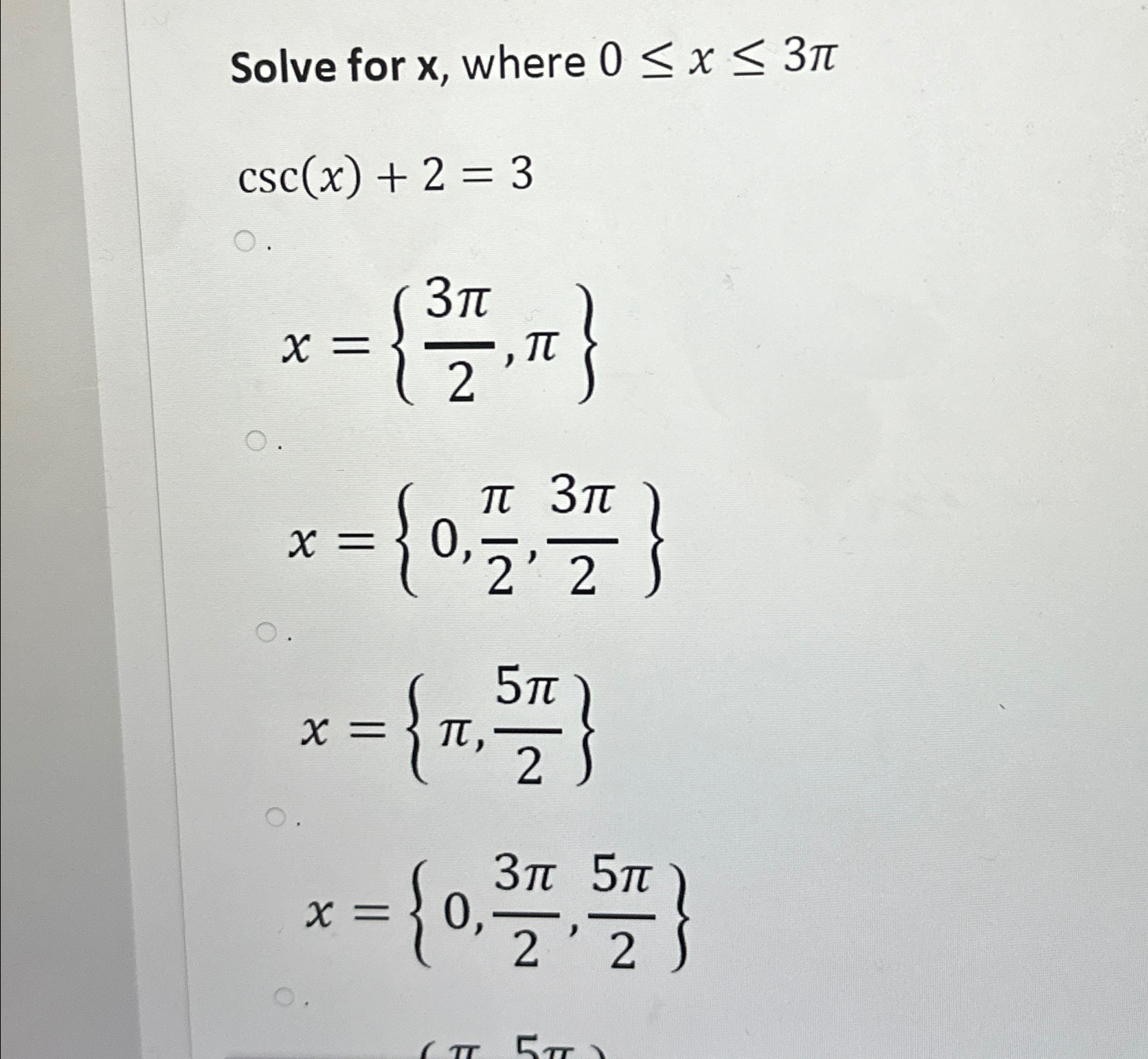 Solved Solve for x, ﻿where | Chegg.com