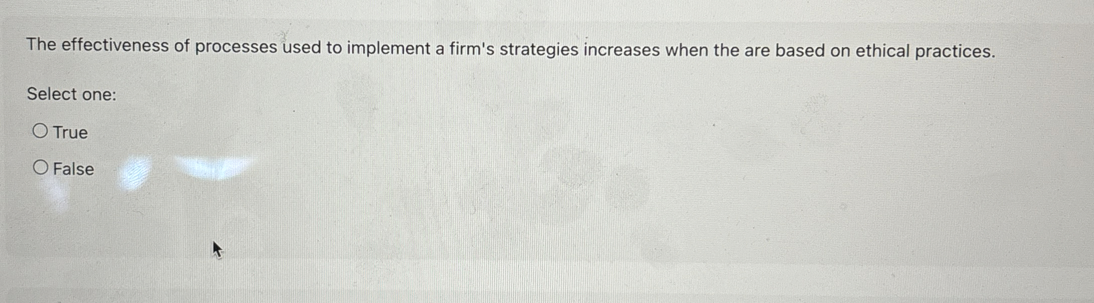 Solved The effectiveness of processes used to implement a | Chegg.com
