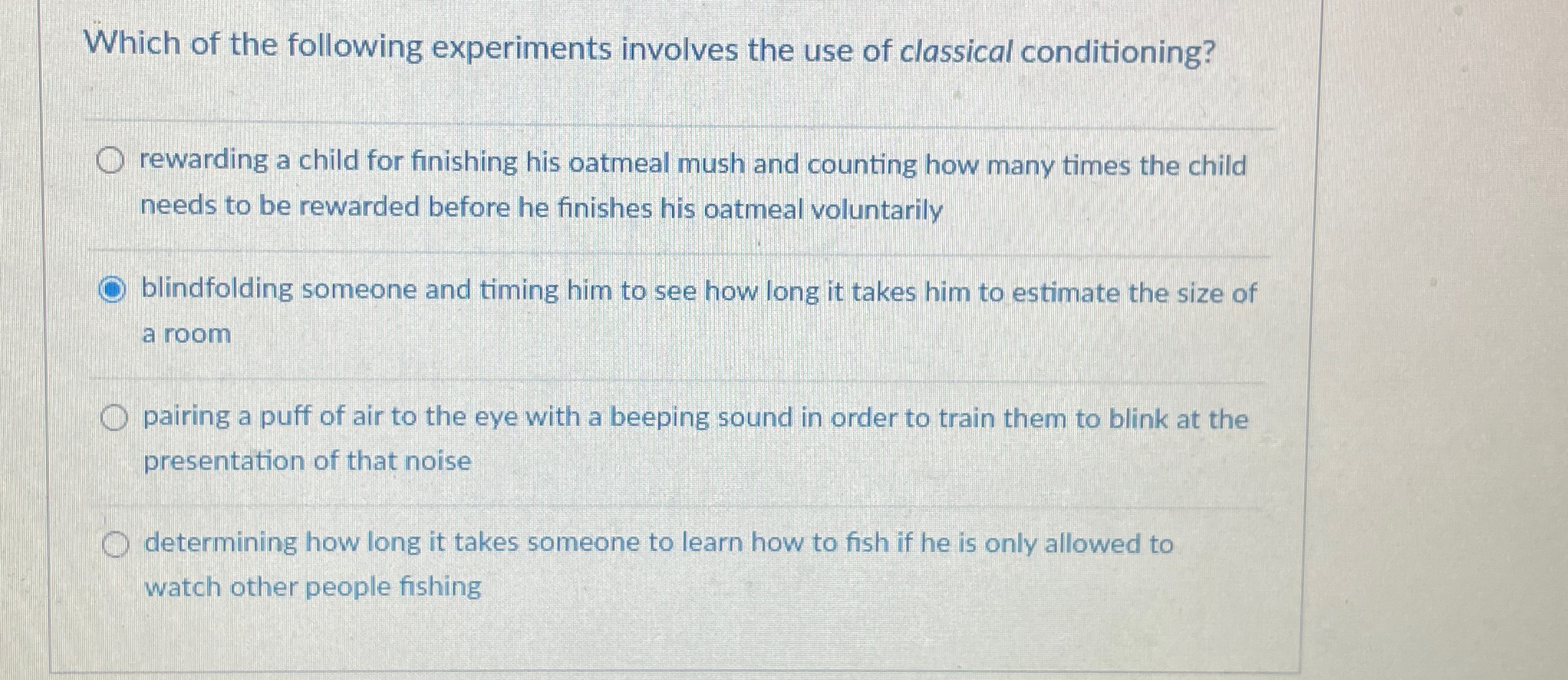 Solved Which of the following experiments involves the use | Chegg.com