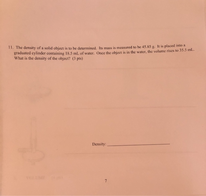 Solved The density of a solid object is to be determined. | Chegg.com