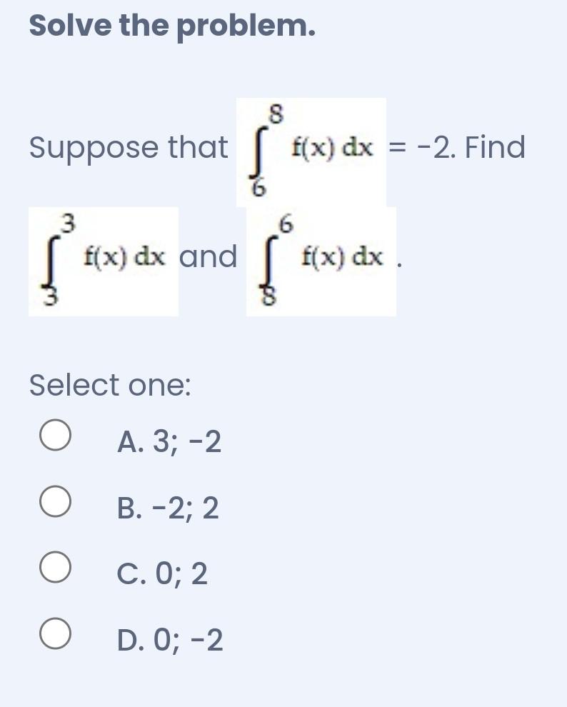 Solved Solve the problem. Suppose that fis continuous and 2 | Chegg.com