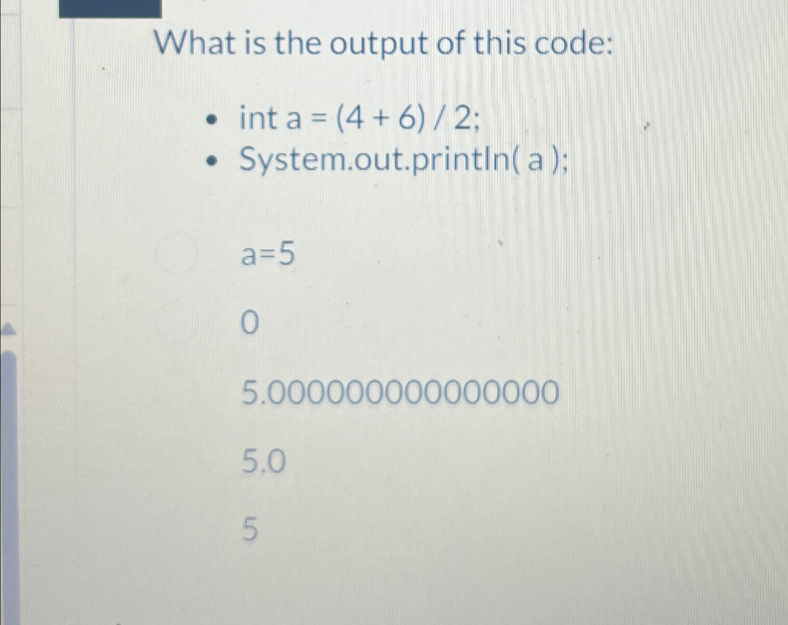 Solved What is the output of this | Chegg.com