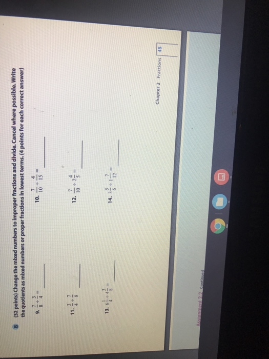 Write 2 67 as an improper fraction using