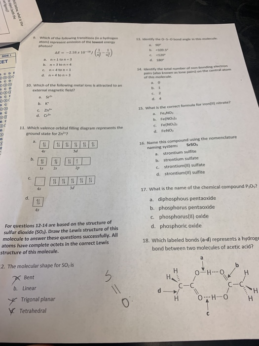 solved-9-which-of-the-following-transitions-in-a-hydrogen-chegg