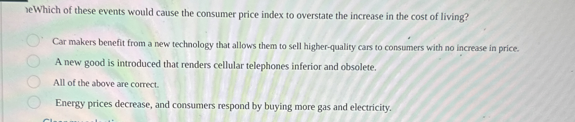 Solved reWhich of these events would cause the consumer | Chegg.com