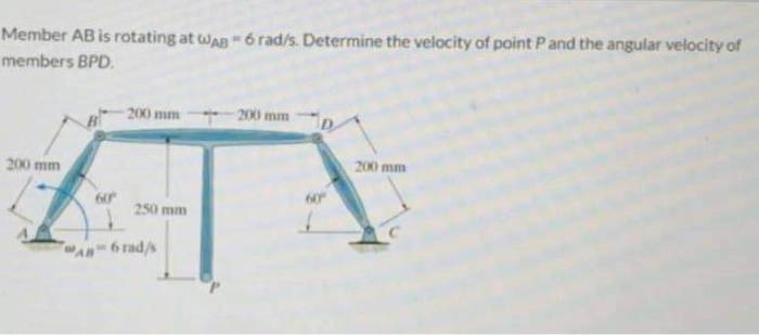 Solved Member AB is rotating at Was - 6 rad/s. Determine the | Chegg.com