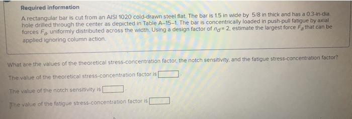 Required Information A Rectangular Bar Is Cut From ...