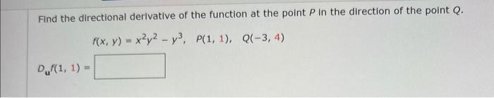 how to find the directional derivative of a function at a point