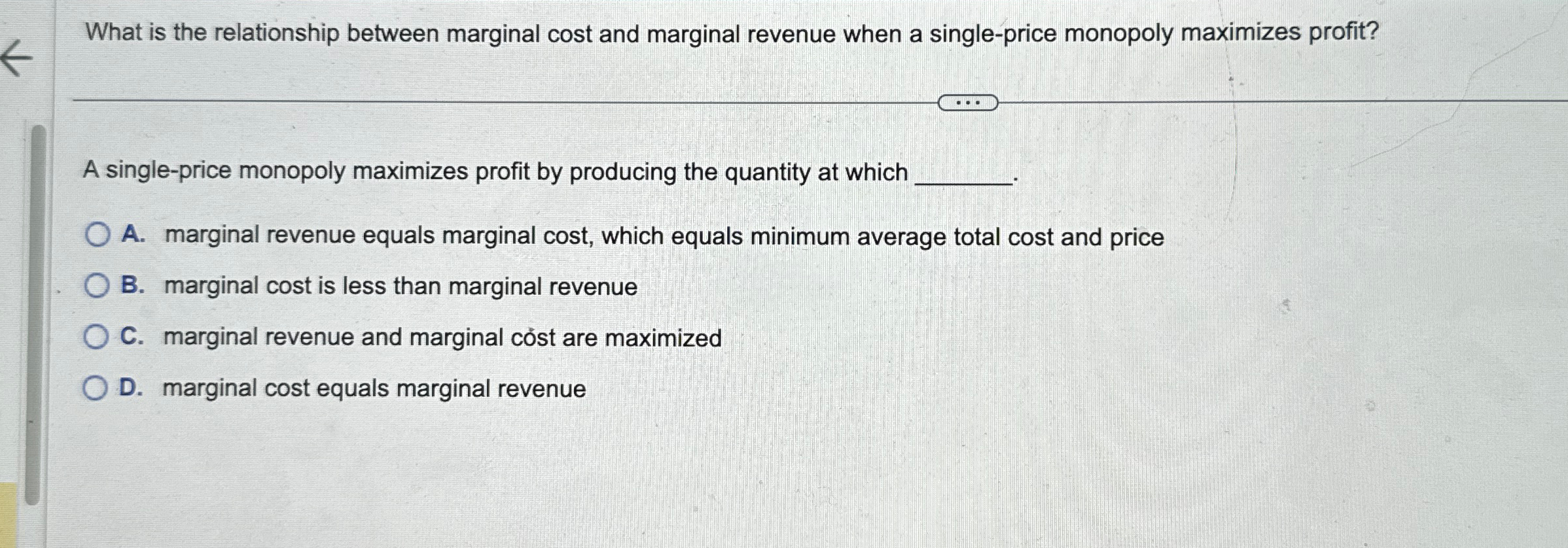 Solved What is the relationship between marginal cost and | Chegg.com