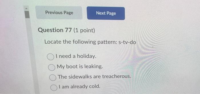 Question 76 (1 point) Which of these sentences | Chegg.com