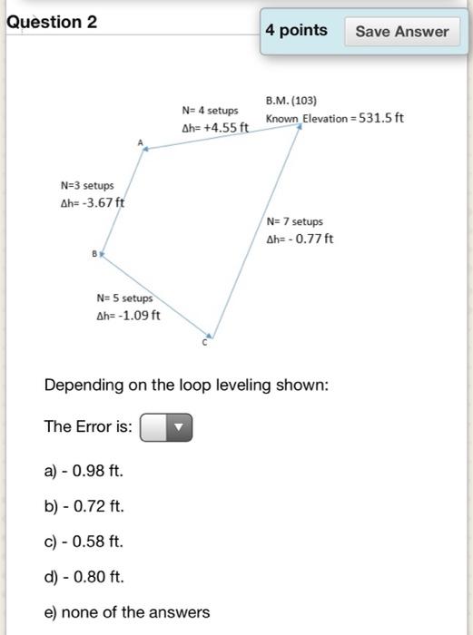 Solved Question 2 4 points Save Answer N=4 setups Ah= +4.55 | Chegg.com