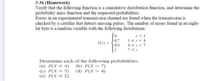 Solved 3-36 (Homework) Verify that the following function is | Chegg.com