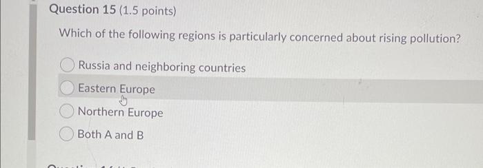 Solved Question 15 (1.5 points) Which of the following | Chegg.com