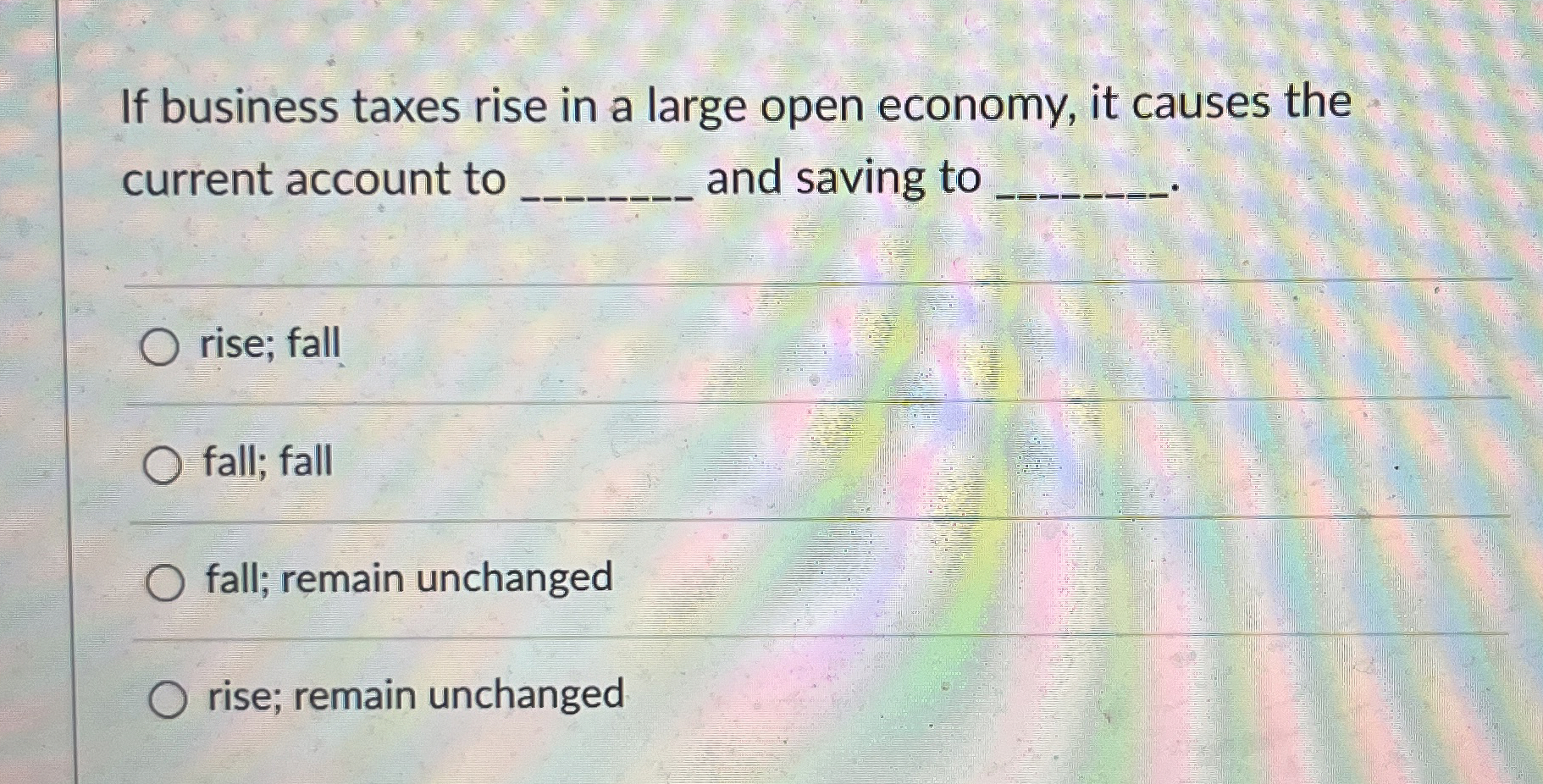 Solved If business taxes rise in a large open economy, it | Chegg.com