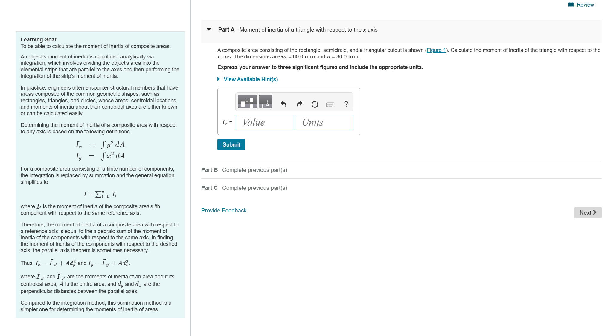 Solved Learning Goal:To be ﻿able to ﻿calculate the moment of | Chegg.com