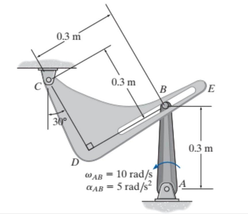 Solved Pin B Fixed On Crank AB Slides Freely Along The Slot | Chegg.com