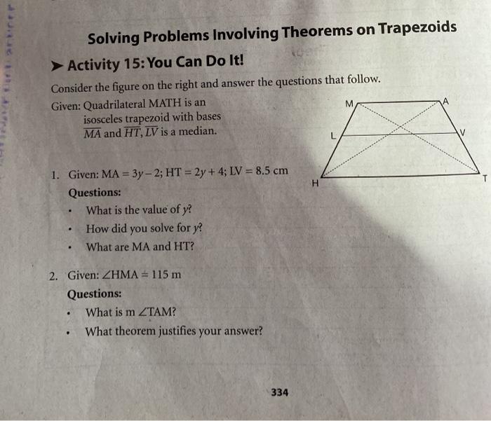 problem solving involving trapezoids