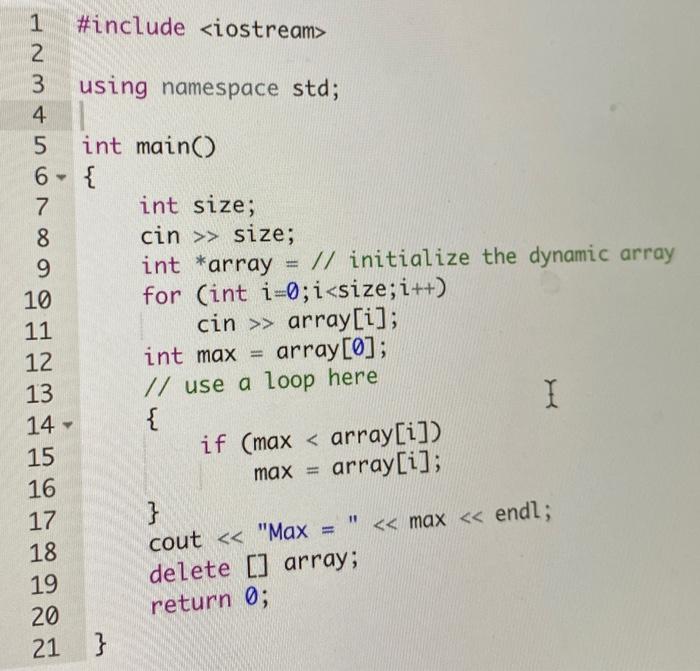 Solved 1 #include 2 3 using namespace std; 4 5 int main() | Chegg.com