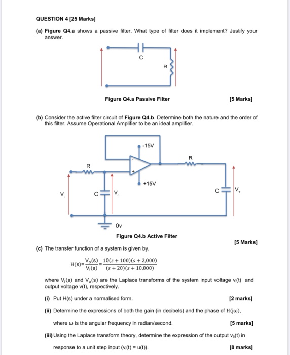 Solved QUESTION 4 [25 Marks] (a) Figure Q4.a shows a passive | Chegg.com