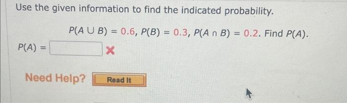 Solved Use the given information to find the indicated | Chegg.com