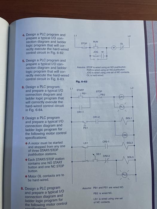 Solved LI L2 RUN 4. Design a PLC program and prepare a | Chegg.com