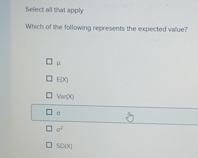 Solved Select all that applyWhich of the following | Chegg.com