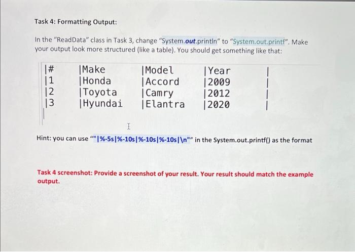 Solved Java Programming Provide full codes to TASK 5 and | Chegg.com