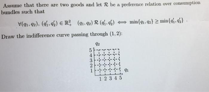 Solved Assume That There Are Two Goods And Let R Be A | Chegg.com