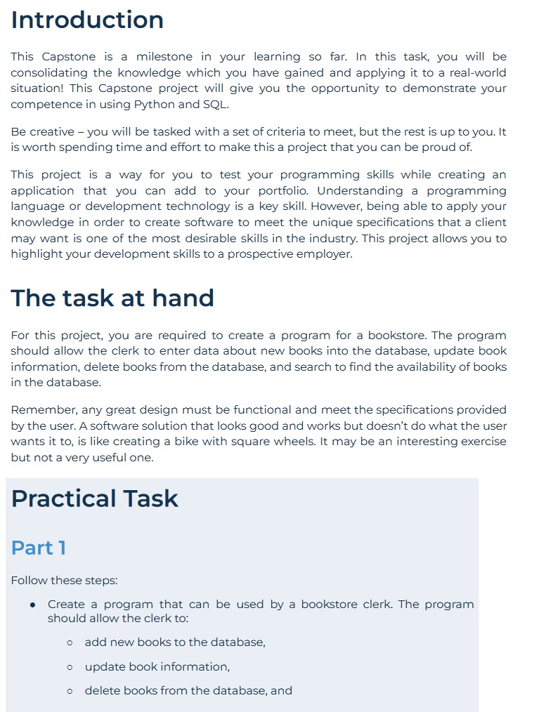 Program Completion Book Examples Solved Create a program that can be used by a bookstore | Chegg.com