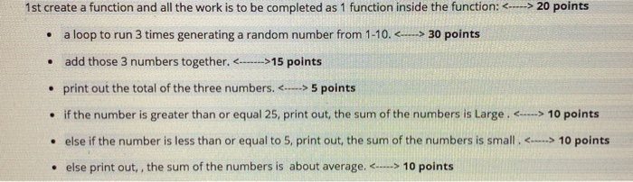 Solved 1st create a function and all the work is to be | Chegg.com
