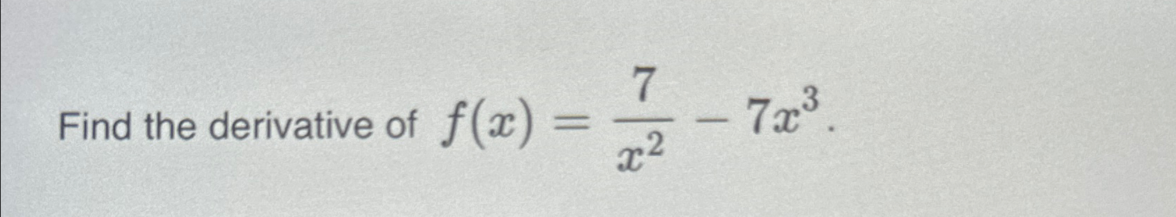 derivative of x 2 x 7