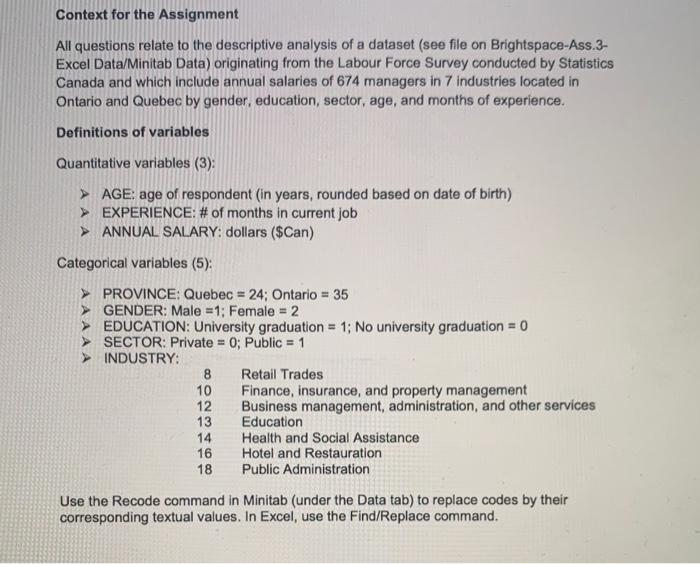 Context for the Assignment All questions relate to | Chegg.com