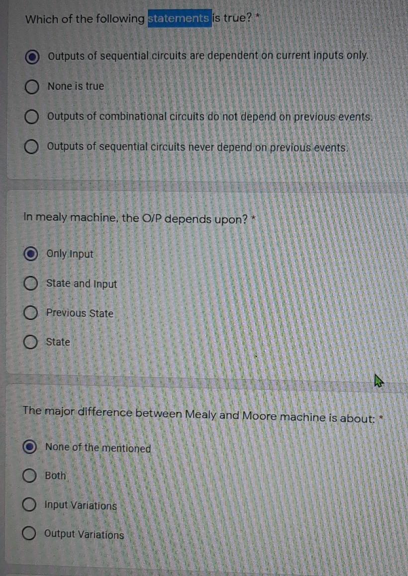 Solved Which of the following statements is true? Outputs of | Chegg.com